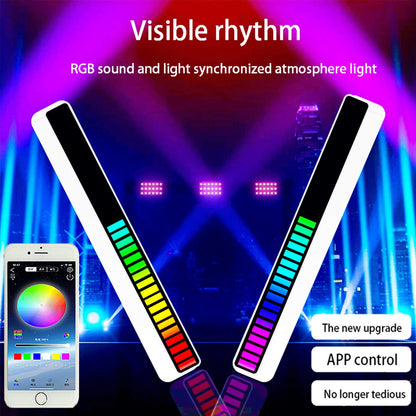 New Car Sound Control Light RGB Voice-Activated Music Rhythm Ambient Light With 32 LED 18 Colors Car Home Decoration Lamp 44e