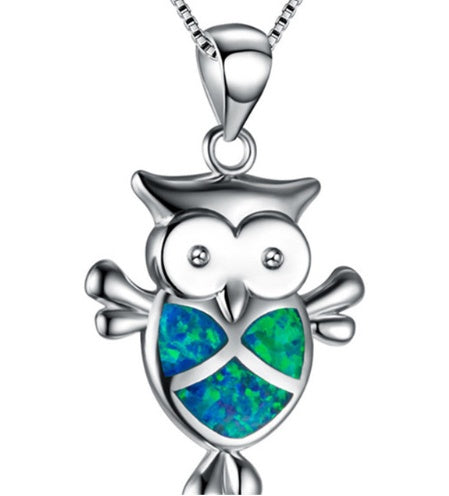 Fashion silver filled blue opal sea turtle pendant necklace for women female Animal wedding ocean beach jewelry gift 45081221