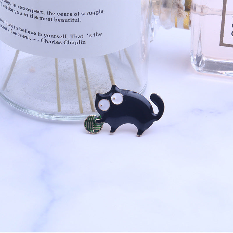 Fashionable high-end enamel dripping cat brooch 4516447668313