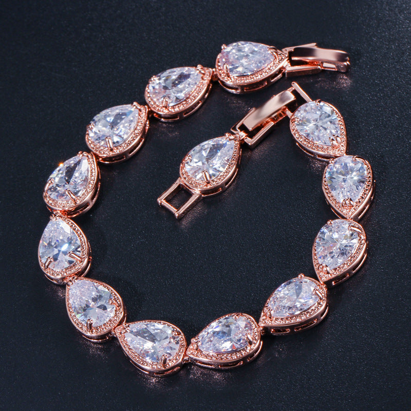 Fashion Drop-shaped Zircon Bracelet For Women