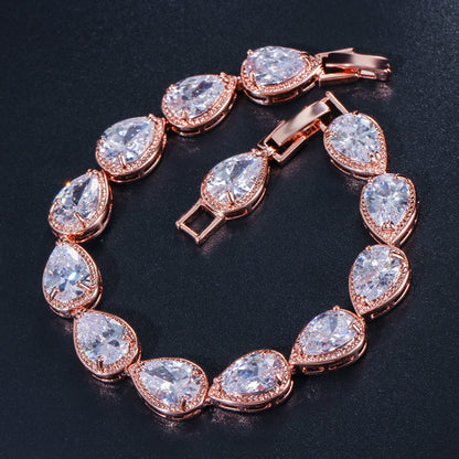 Fashion Drop-shaped Zircon Bracelet For Women
