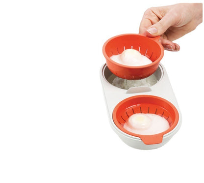 Microwave Egg Poacher Food Grade Cookware Double Cup Egg Boiler Kitchen Steamed Egg Set Microwave Ovens Cooking Tools 45203b3