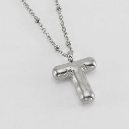 Women's Fashion Bubble Letter Pendant Letter Necklace 4537f782 7b09 4271 b0ed e9598454d21a