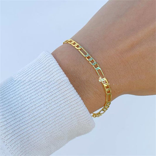 Fashion New Stainless Steel Gold-plated Figaro Bracelet 45385676 aa57 4781 8035 3d114bdf7b49