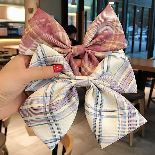 Girl's Plaid Bow Hairpin 453f8d56 513d 4f21 a2a4 fbaff8ef6aa9