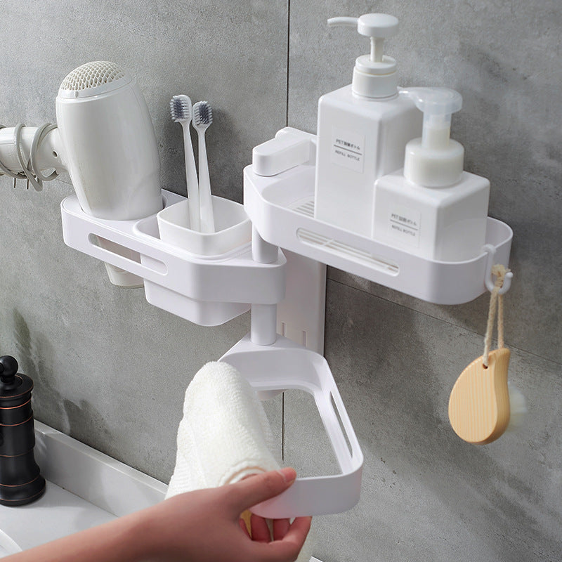 Rotating wall-mounted storage box kitchen bathroom toilet debris plastic punch-free storage finishing box 45431717760436