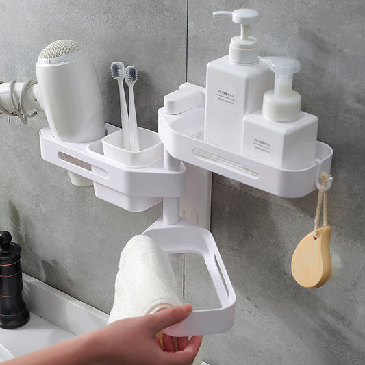 Rotating wall-mounted storage box kitchen bathroom toilet debris plastic punch-free storage finishing box 45431717760436