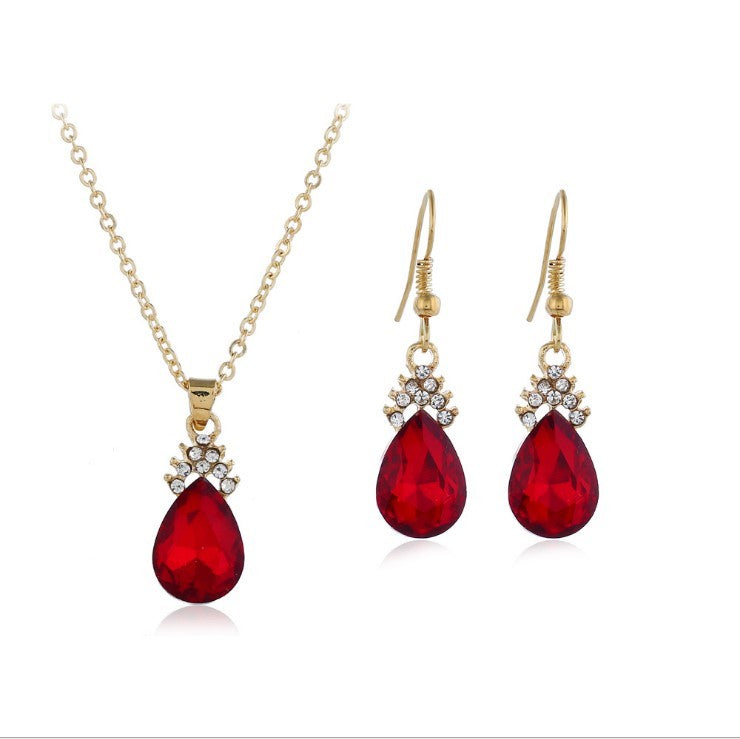 Womens Diamond Crystal Necklace  Earrings Crystal Necklace Earrings Set 4543197699721