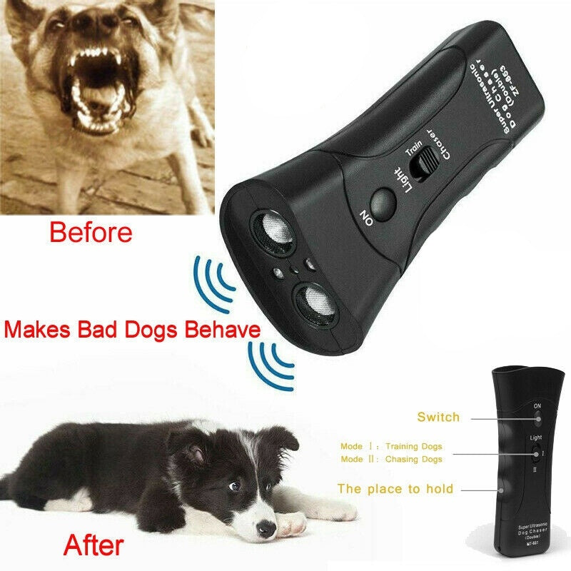 3-in-1 Anti Barking Dog Training Device Ultrasonic Dog Training Repeller  LED Flashlight - HD Wireless Product #6