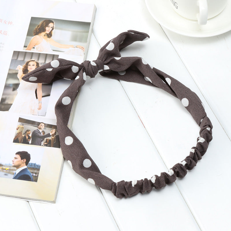 Big bow tie bunny ears headband 4559609075350