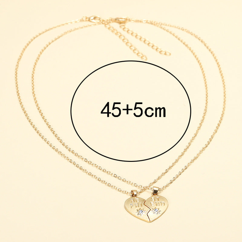 Best Friend Heart Clavicle Chain Friendship Card Necklace 455d9fad 7b93 452a 8ce5 8d9d5b0c2bca