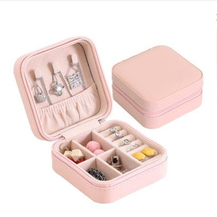 Creative travel portable jewelry box earrings earrings jewelry storage box leather small jewelry bag 456426130474
