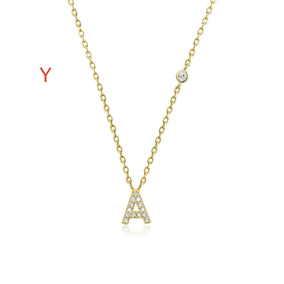 Fashion Jewelry Luxury Gold Color A-Z 26 Letters Necklace CZ Pendant For Women Cute Initials Name Necklace Fashion Party Wedd