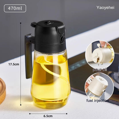 470ML Olive Oil Sprayer Dispenser For Cooking BBQ 2 In 1 Glass Oil Vinegar Soy Sauce Spray Kitchen Oil Bottle For Air Fryer - HD Wireless Product #10
