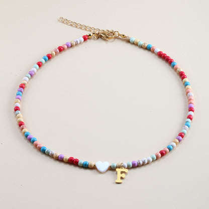 Colorful Beads Initial Choker For Women Stainless Steel Lett 45814fc1 70d0 4fe1 9d47 b8d9d7fa2f1d