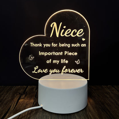 Creative 3D Night Heart Shaped Blessing Language USB Small Table Lamp 458567c2 6c1e 4477 8721 d7188a86eb8e