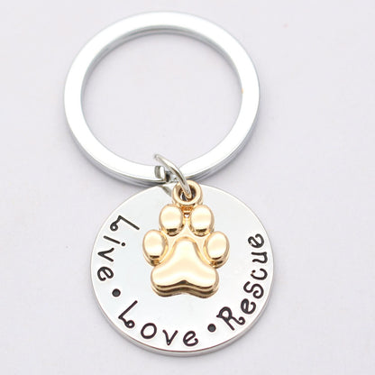 Pet Lover Dog Paw Necklace "Live · Love · Rescue" 458624155021 3a797659 717b 4511 9bf3 b61195bb6304