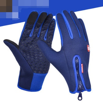 Outdoor Waterproof Gloves Touch Screen Windproof Riding Zipper Sports Winter Warm Fleece Mountaineering Gloves 459282577112