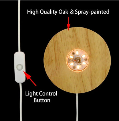 Wood LED Light Display Base 459922363078