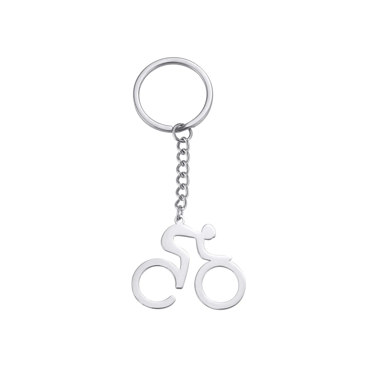 Gexiang Factory Titanium Steel Cutting Hollow 18K Real Gold Electroplating Simple Stroke Bicycle Pendant Stainless Steel Key 