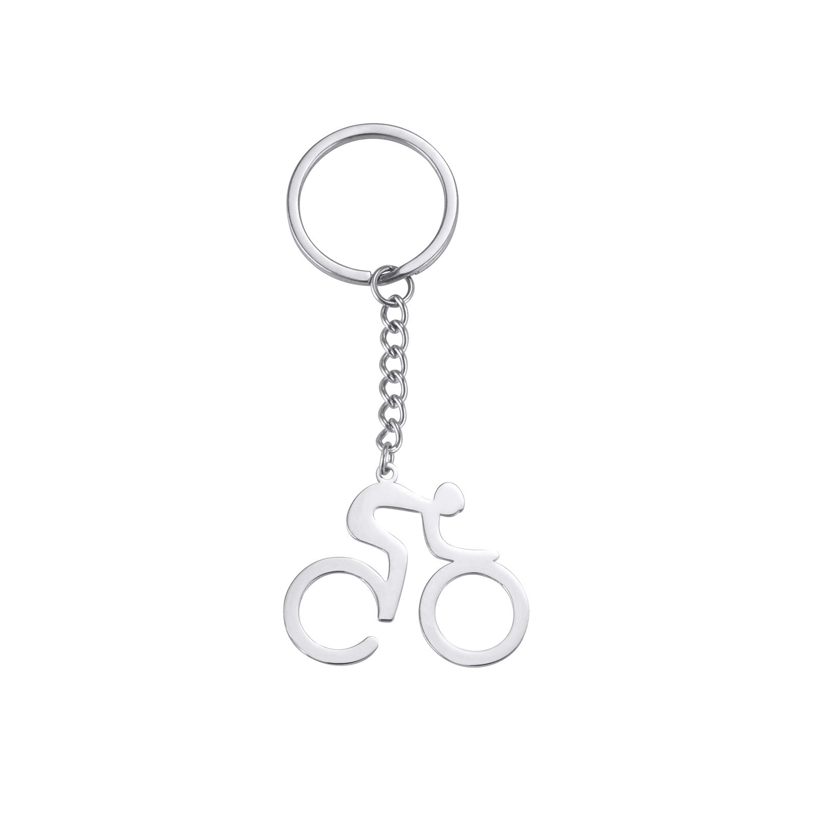 Gexiang Factory Titanium Steel Cutting Hollow 18K Real Gold Electroplating Simple Stroke Bicycle Pendant Stainless Steel Key 
