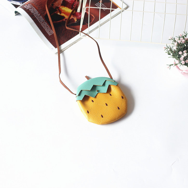 Lychee Pattern Soft Feel Children's Bags Boy Girl All-match Crossbody Bag 45cc9909 3daf 4ee9 9657 09babd030213