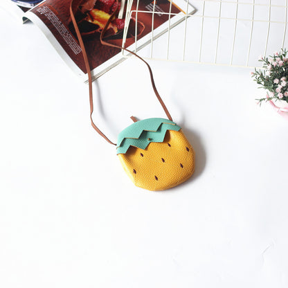 Lychee Pattern Soft Feel Children's Bags Boy Girl All-match Crossbody Bag 45cc9909 3daf 4ee9 9657 09babd030213