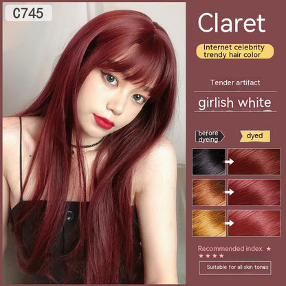 Ammonia-free Hair Color Paste Monochrome Paste Cover White Hair Multi-segment Color One-step Black Tea Gray Blue Black Hair D