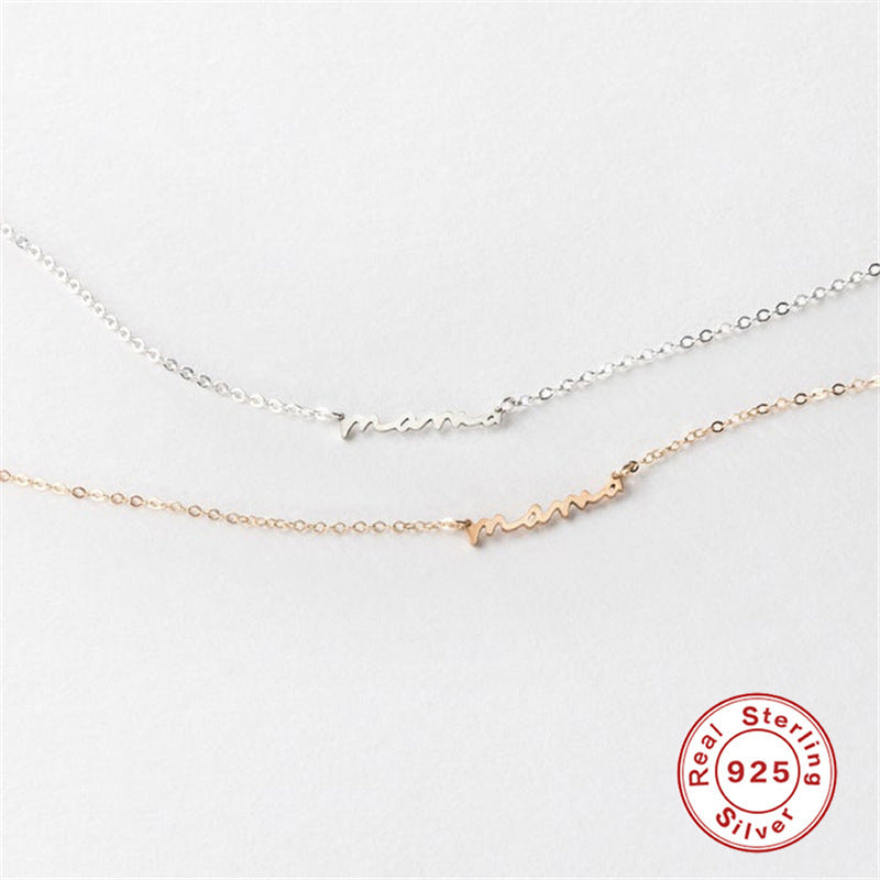 S925 Sterling Silver Letter Necklace 45d4df99 b083 449a 9446 8cd533a892a5