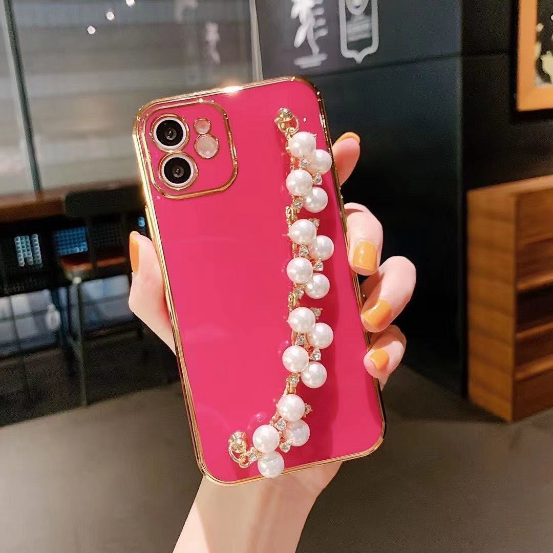 Electroplated Pearl Bracelet All-inclusive Soft Case Mobile Phone Protective Case 45df5230 b74d 45a6 b741 c1d873e4eed2