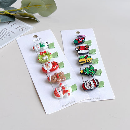 Christmas Hair Accessories Little Girl Christmas Tree Elk Barrettes 45ec206f ce87 4421 b345 b4e21455415d