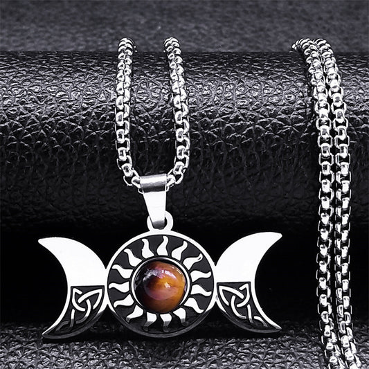 European And American Pendant Magic Worship Trinity Five-pointed Star Sun Necklace 45f00fb7 591e 40fd b765 359d10b12d44