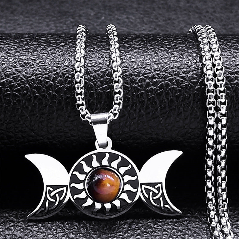 European And American Pendant Magic Worship Trinity Five-pointed Star Sun Necklace 45f00fb7 591e 40fd b765 359d10b12d44 369a2