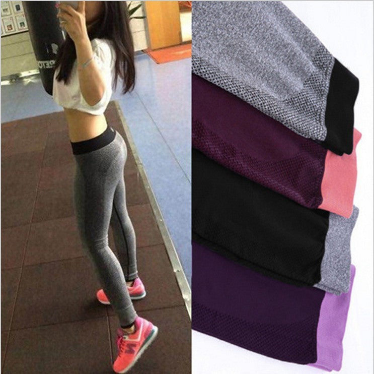 Cross border, European and American sports Yoga Pants outdoor fitness running speed dry tight nine points to beat underpants 