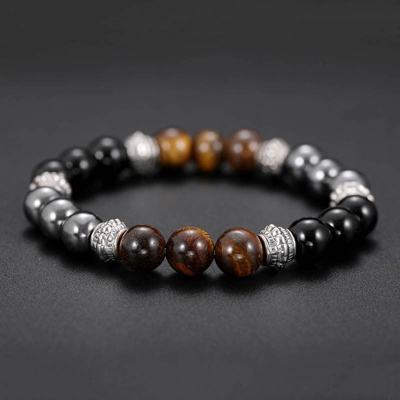 Black frosted stone tiger eye bracelet 460357124032