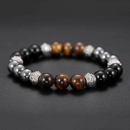 Black frosted stone tiger eye bracelet 460357124032
