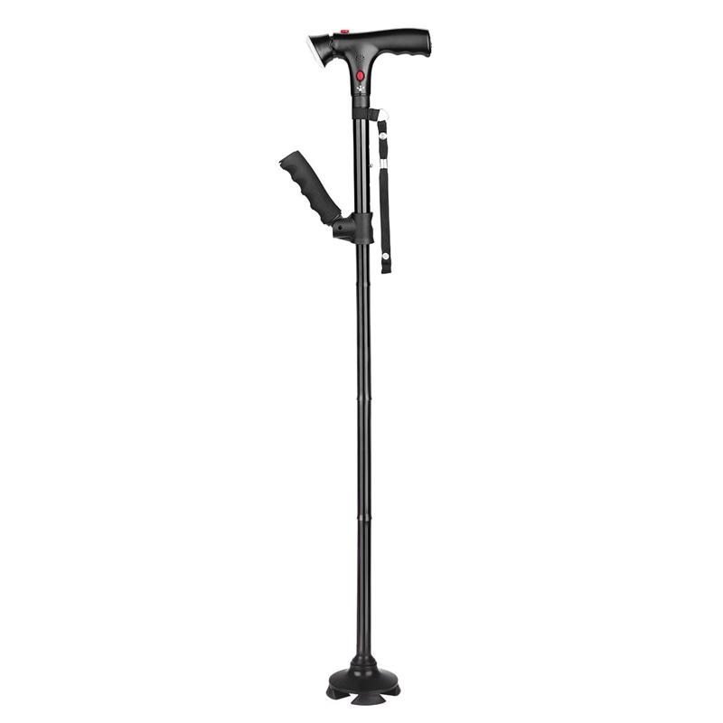 Foldable Crutch Foldable Adjustable Lightweight Aluminum Offset Walking Stick 460366907270