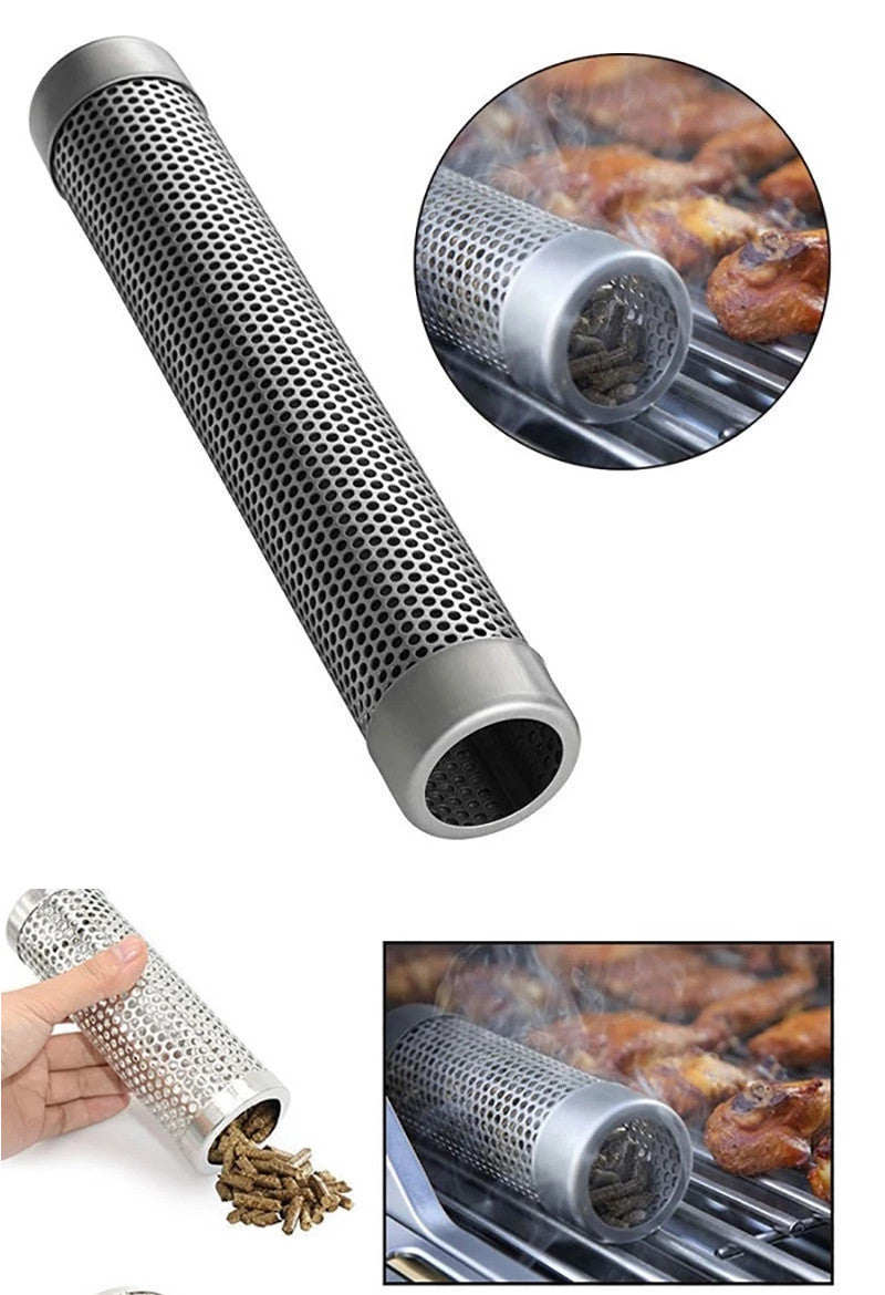 Stainless Steel Smoke Pipe Barbecue Tray Holder Accessories 4604ae77 eb9e 4377 8d99 2f7afce93645