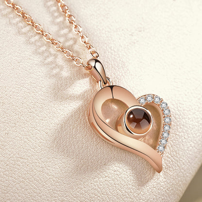 I love you 100 languages love memory projection necklace 4613154839355