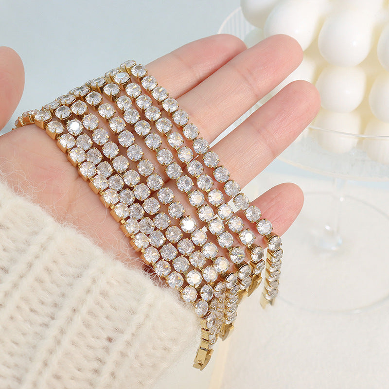Ins Cold Style Affordable Luxury Fashion Full Rhinestone Zircon Element Titanium Steel Bracelet 4615e9bb 7178 43d5 8d79 299b9