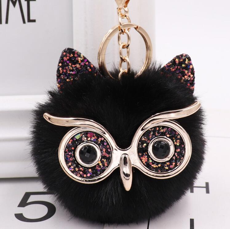 Lovely Owl Plush Doll Kids Favors Fur Ball Key Chain 462345183530