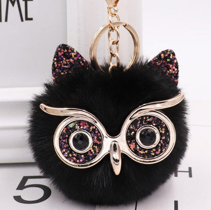 Lovely Owl Plush Doll Kids Favors Fur Ball Key Chain 462345183530