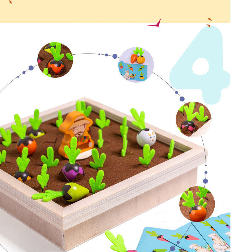 Wooden Toys New Vegetable Memory Game Radish Size Matching 462700021719