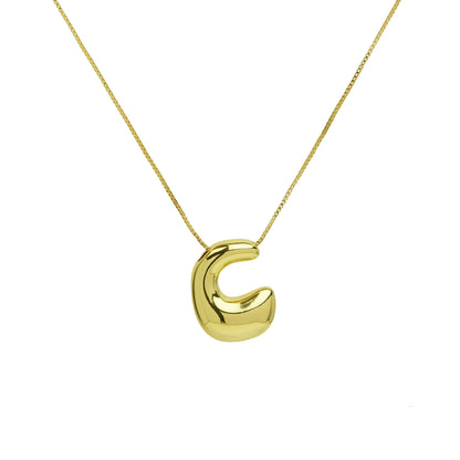 Brass Glossy Balloon English Letter Pendant Necklace 463761fd 6d58 499b 8305 8b9e9170a21e