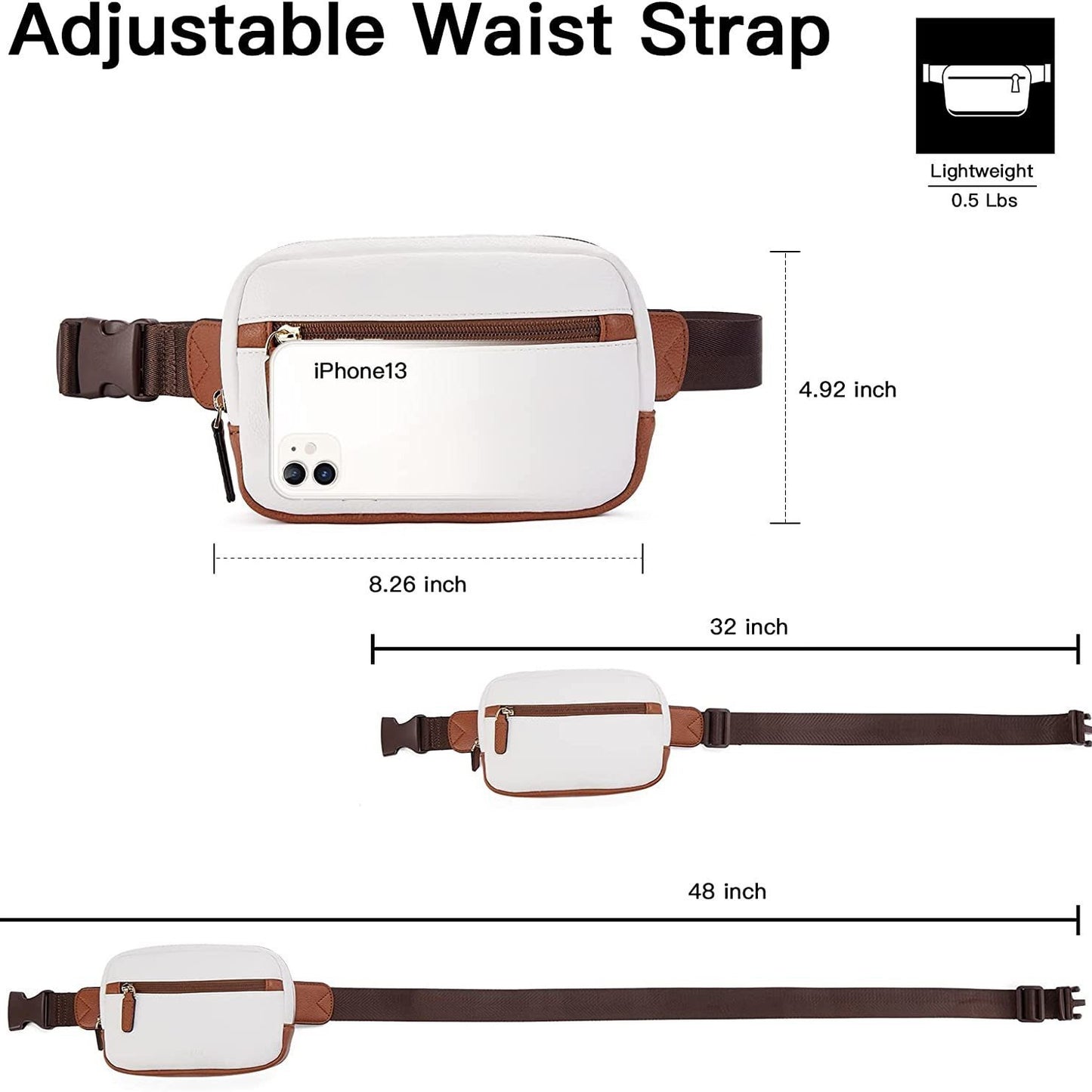 Pu Leather Waist Bag Adjustable Shoulder Strap 463fa4d1 756b 4951 b300 ceeeea4eed72