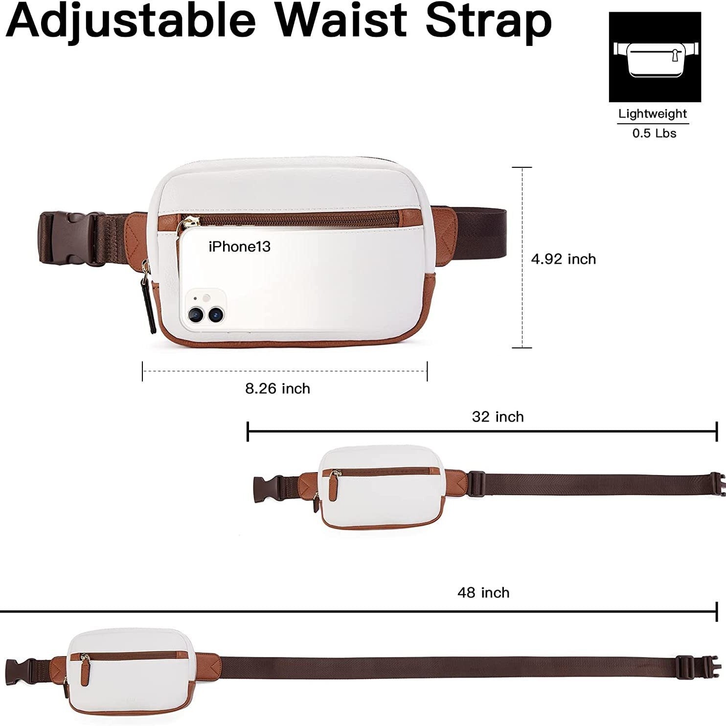 Pu Leather Waist Bag Adjustable Shoulder Strap 463fa4d1 756b 4951 b300 ceeeea4eed72