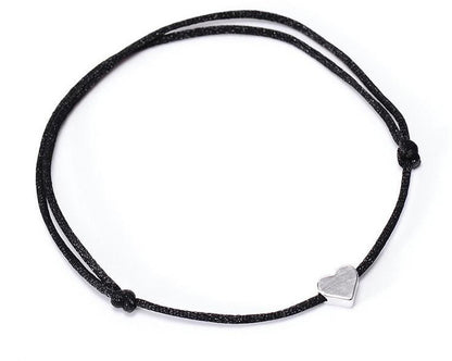 Waterproof Wax Wire Alloy Peach Heart Hand-woven Bracelet For Women 463fdf9f caab 4e37 a1c5 f59376bb61d8