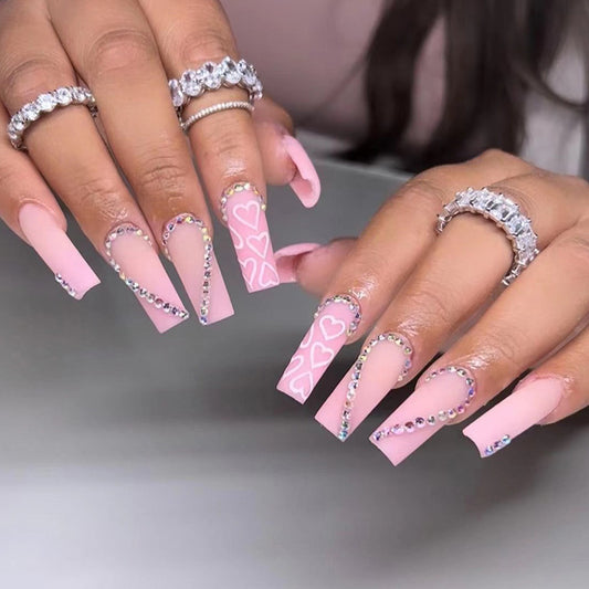 Heart Shape Rhinestone Nail Stickers Wear Armor 4640ccd5 5c15 4836 8cfe b552df063f38