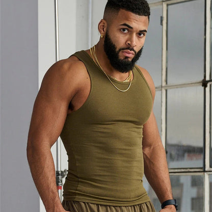 Men's Summer Knitted Ice Silk Rib Fitness Sports Casual Slim Vest 46429d5d 39f8 40de 8416 5513b73b35b4
