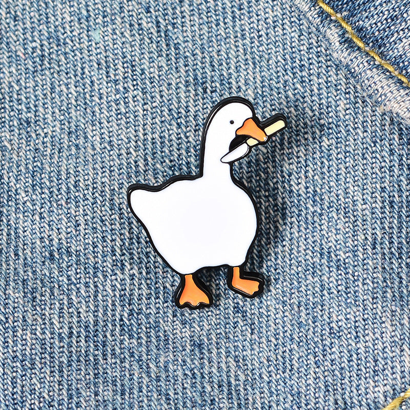 Untitled Goose Game Fun Game Big Goose Brooch 4648850275030